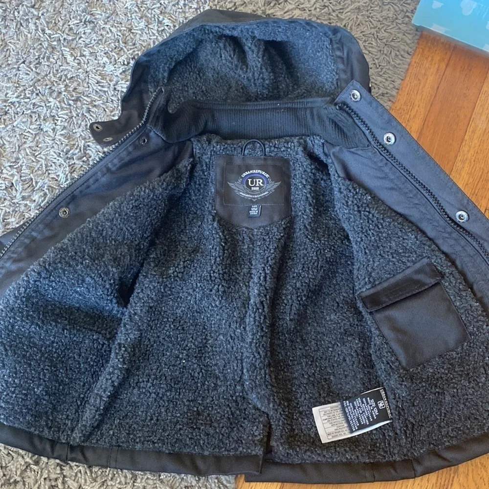 Urban Republic Baby Boy Faux Fur Lined Ballistic Parka Black Size 12 Months
